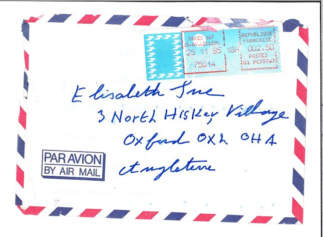 Letter 1985 envelope