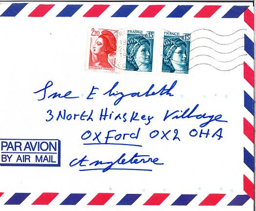 Letter 1986 envelope