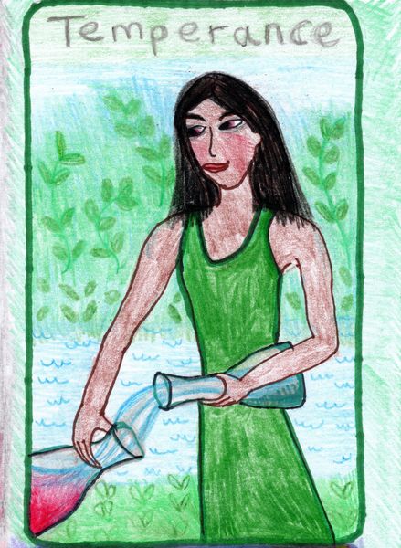 The Glowing Tarot Major Arcana 14. A drawing by Sushila Burgess.