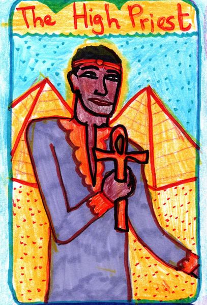 The Glowing Tarot Major Arcana 5. A drawing by Sushila Burgess.