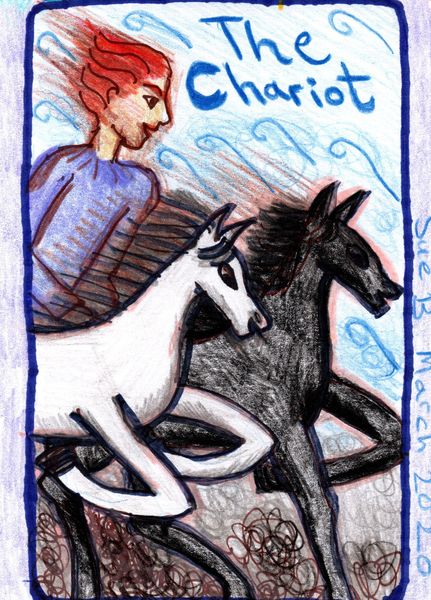 The Glowing Tarot Major Arcana 7. A drawing by Sushila Burgess.