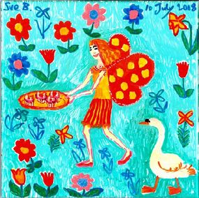 Fairy cakes. A painting by Sushila Burgess.