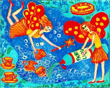 Fairy liquid. A painting by Sushila Burgess.