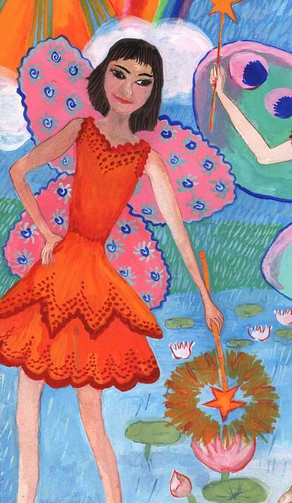 Lily Pond Fairies (2011), detail: the student, by Sushila Burgess