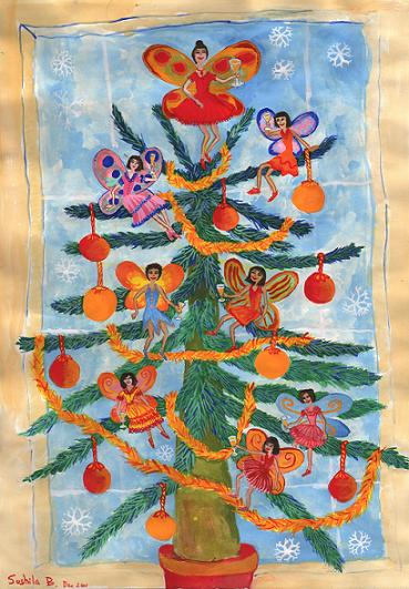 Merry Christmas Tree Fairies by Sushila Burgess
