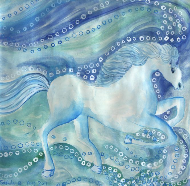 White Horses on the Sea by Sushila Burgess