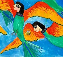 Detail 2 of Bird People: Little Green Bee-Eaters of Upper Egypt by Sushila Burgess